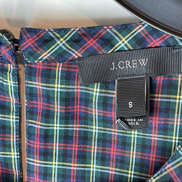 J Crew Embroidered Peasant Top Plaid - Size S - Picture 8 of 10